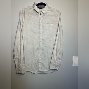 OUTPOST Men's Light Gray Casual Button-Down Shirt